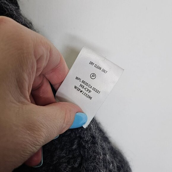 Woolrich‎ Womens Onyx Heather Wool Lambswool Cable Knit Sweater Jacket L Cabin - Picture 5 of 13